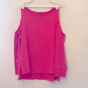 Vince Camuto hot pink cold shoulder sweatshirt  Size 2 X New